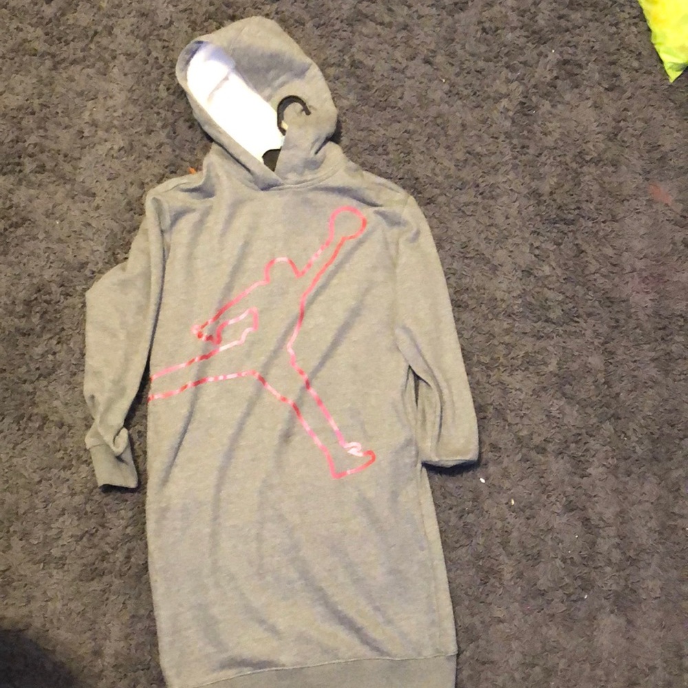 Pink and grey Jordan hoodie dress